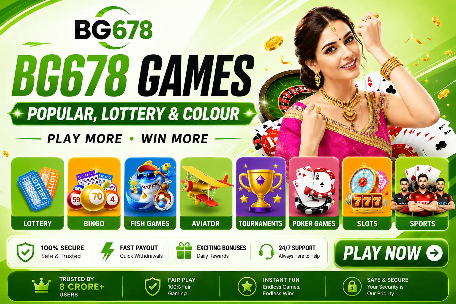 BG678 games — popular titles, lottery and colour games