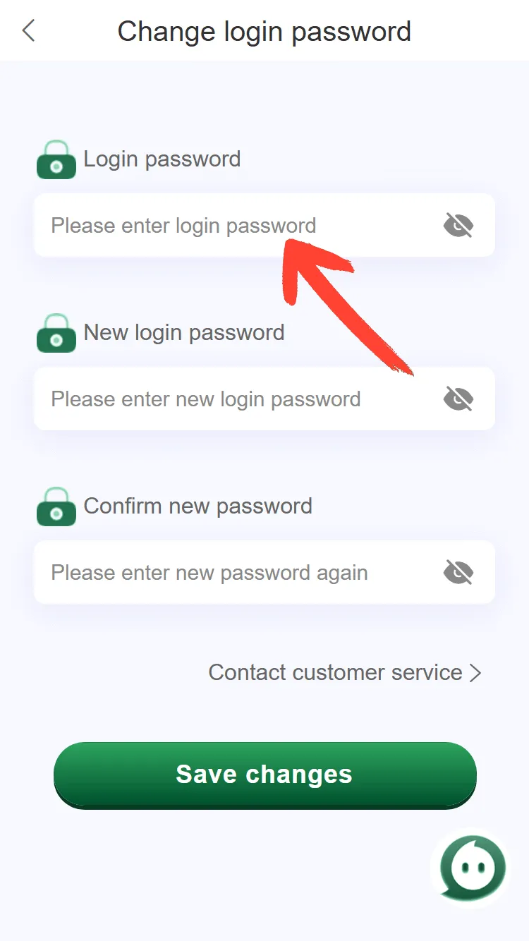 BG678 change / reset password step 3